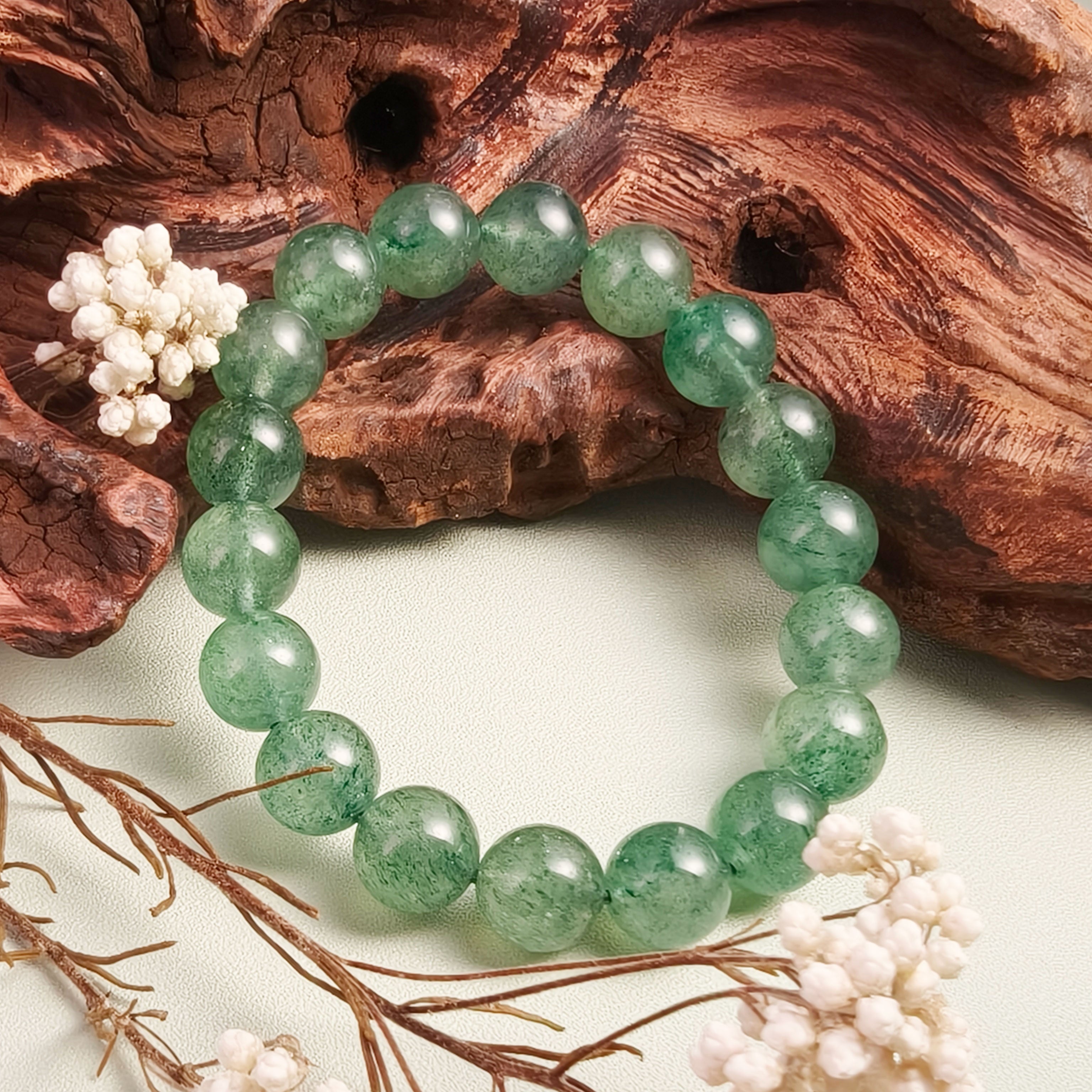 Etheris Premium Green Rose Quartz Bracelet - Exquisite Natural Gemstone for Discerning Buyers