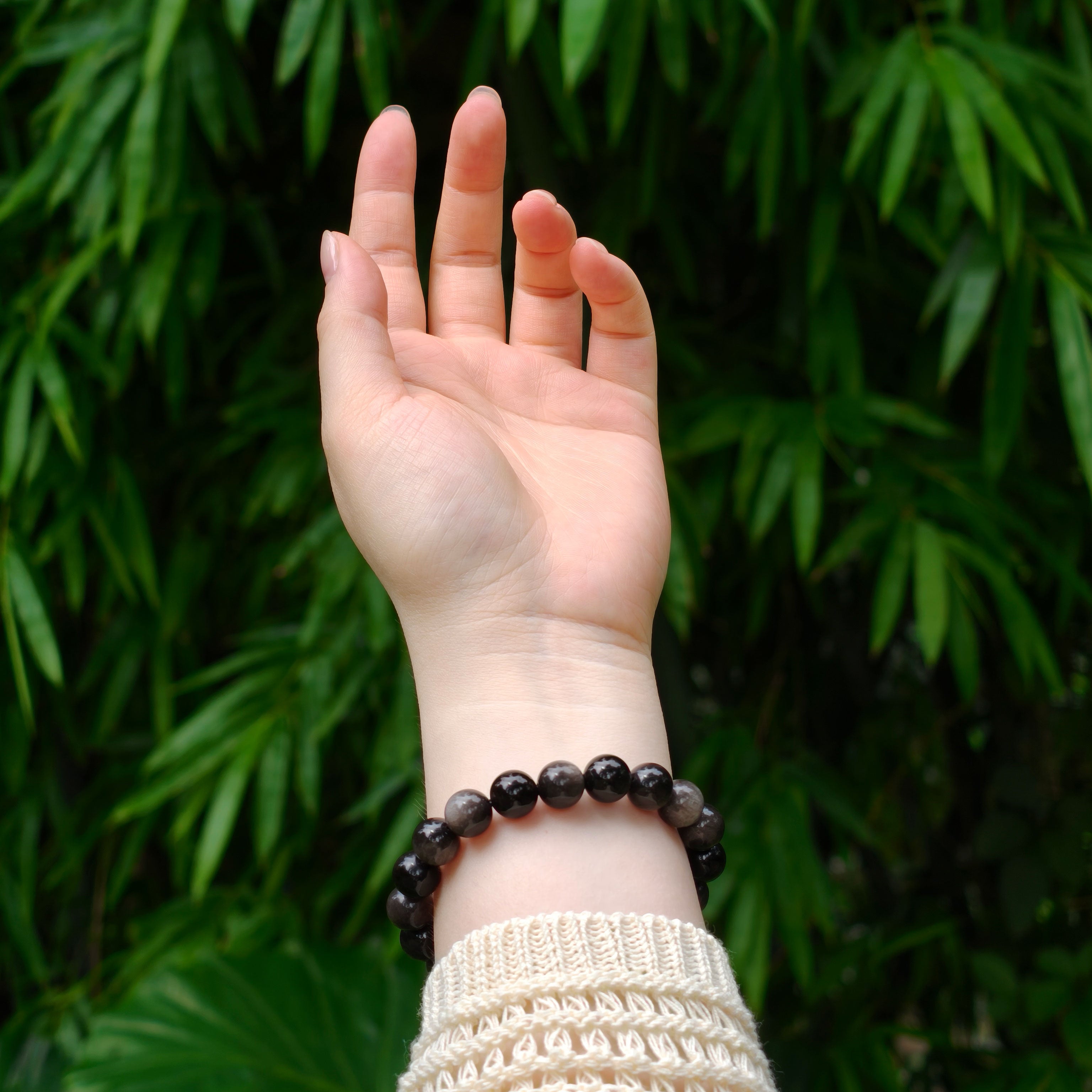 Natural Silver Sheen Obsidian Protection Bracelet - Etheris