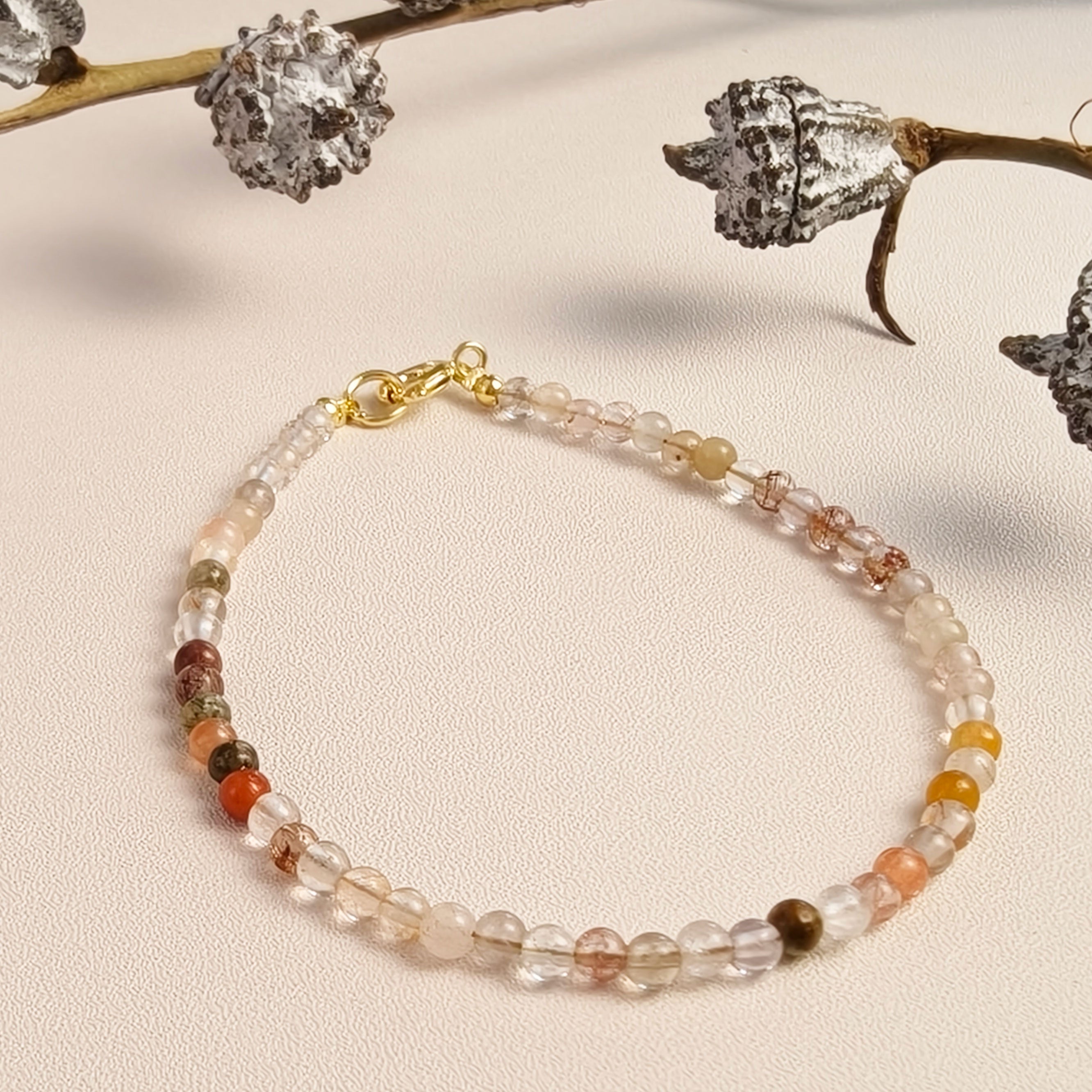 Etheris Multi-Color Rutilated Quartz Bracelet - Vibrant Natural Gemstone Assortment