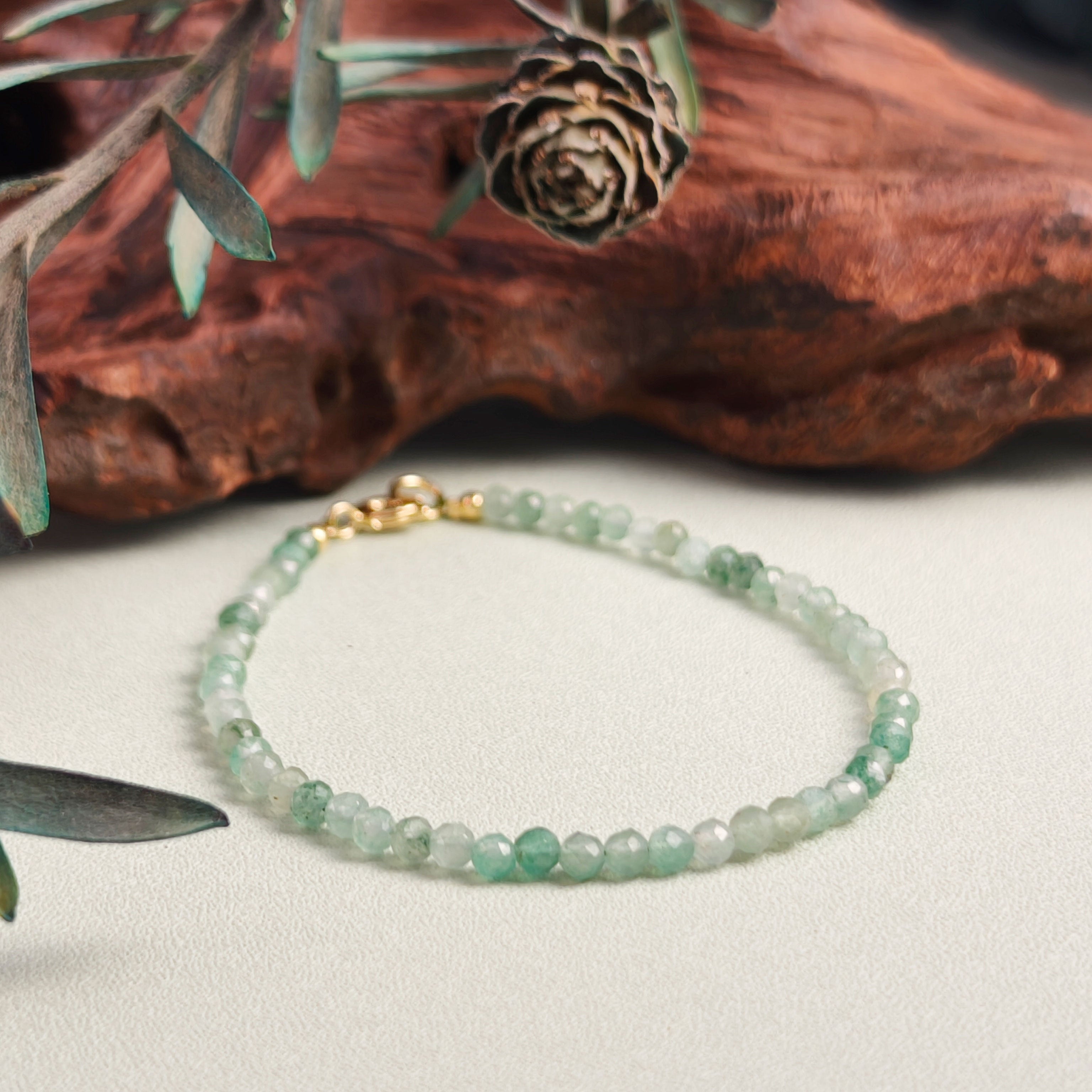 Etheris Dainty Green Aventurine Bracelet - Elegant Natural Gemstone Jewelry