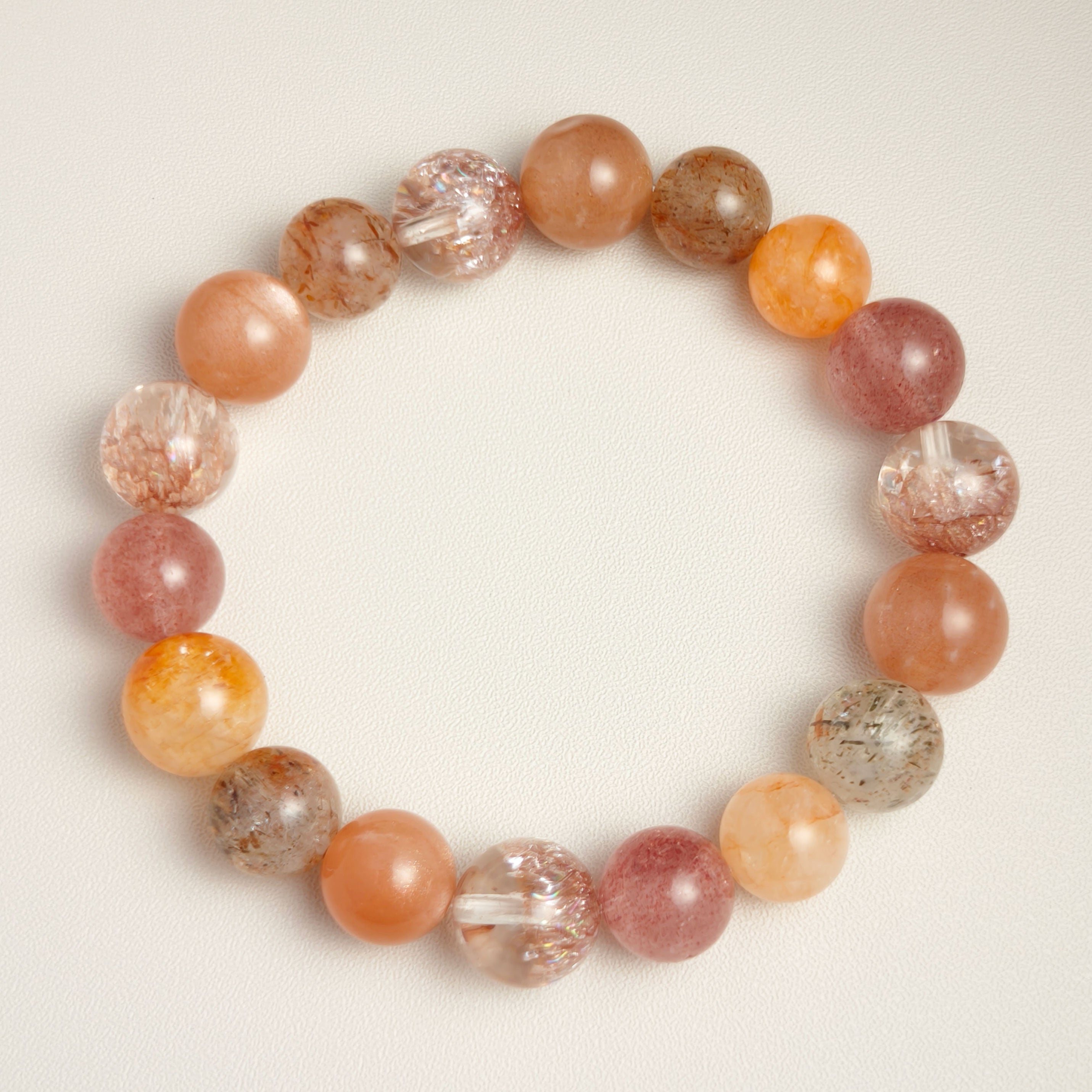 Etheris Genuine Hematoid Fire Quartz Bracelet - Authentic natural crystal for stress relief, emotional balance, and supporting harmonious relationships,