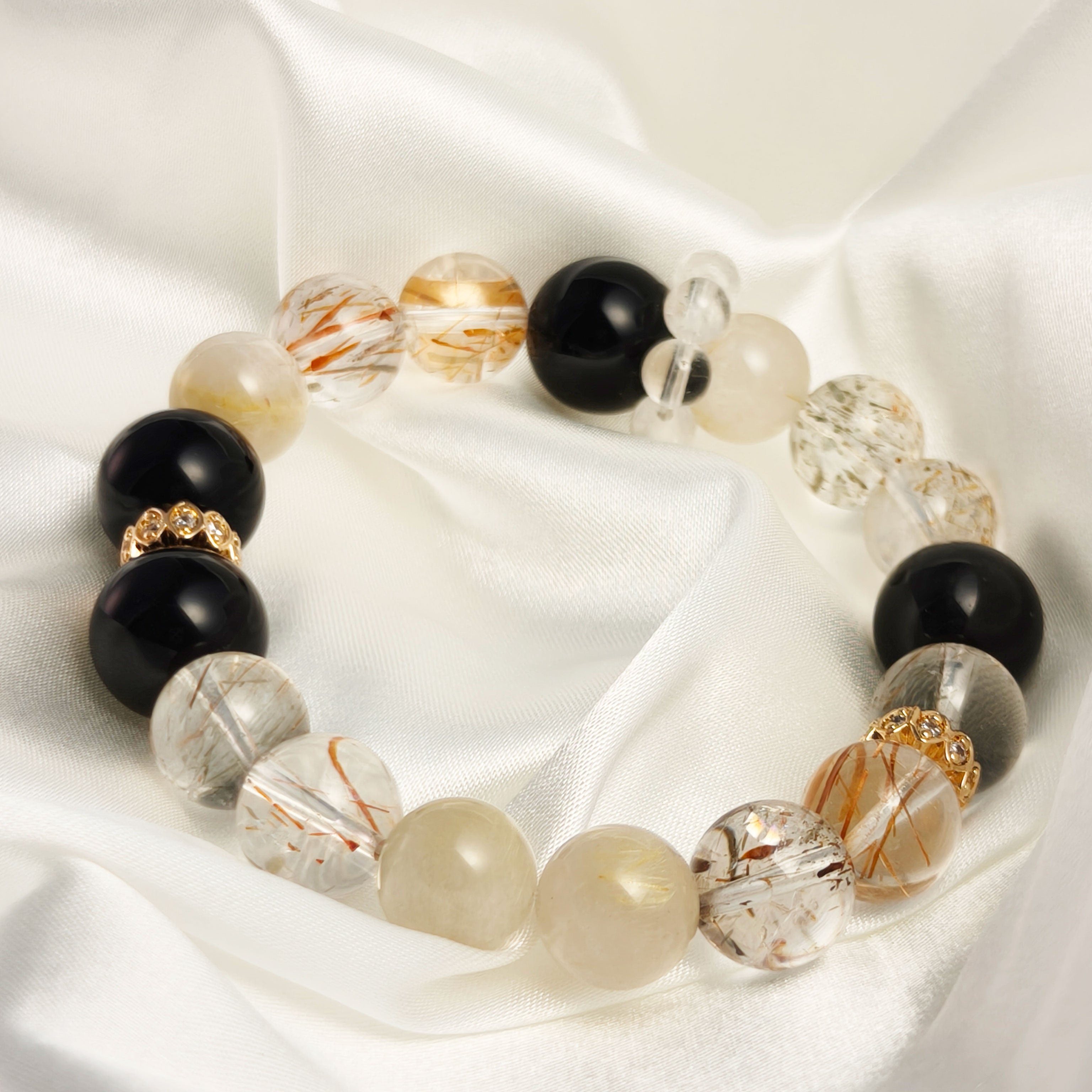 Etheris Super Seven Power Stone Bracelet - Holistic crystal for emotional healing, robust protection against negative energies, and drawing wealth and luck into your life.