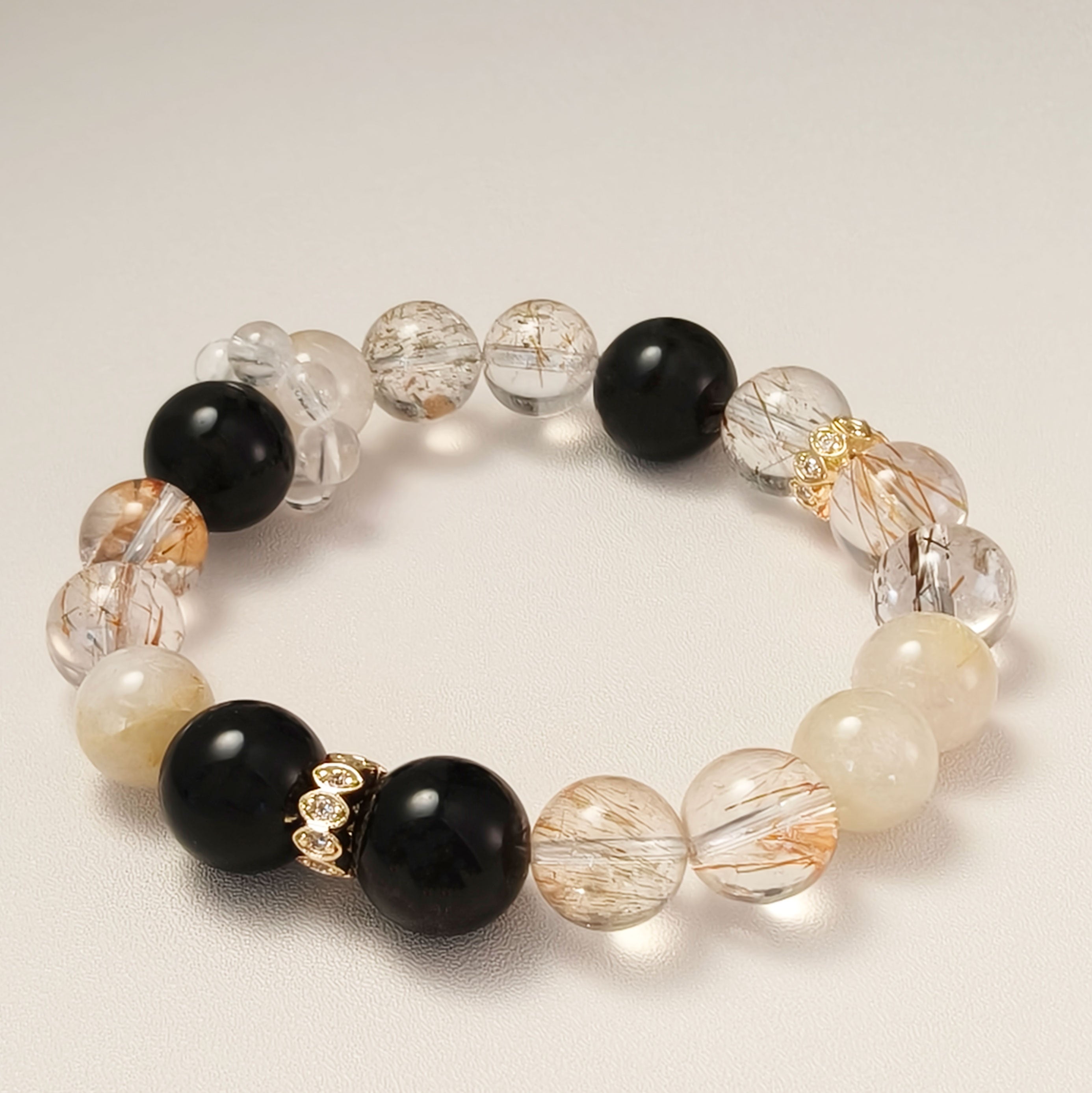 Etheris Super Seven Gemstone Bracelet - Natural energy stone for ultimate stress relief, comprehensive healing, and profound spiritual protection, attracting good fortune and abundance.