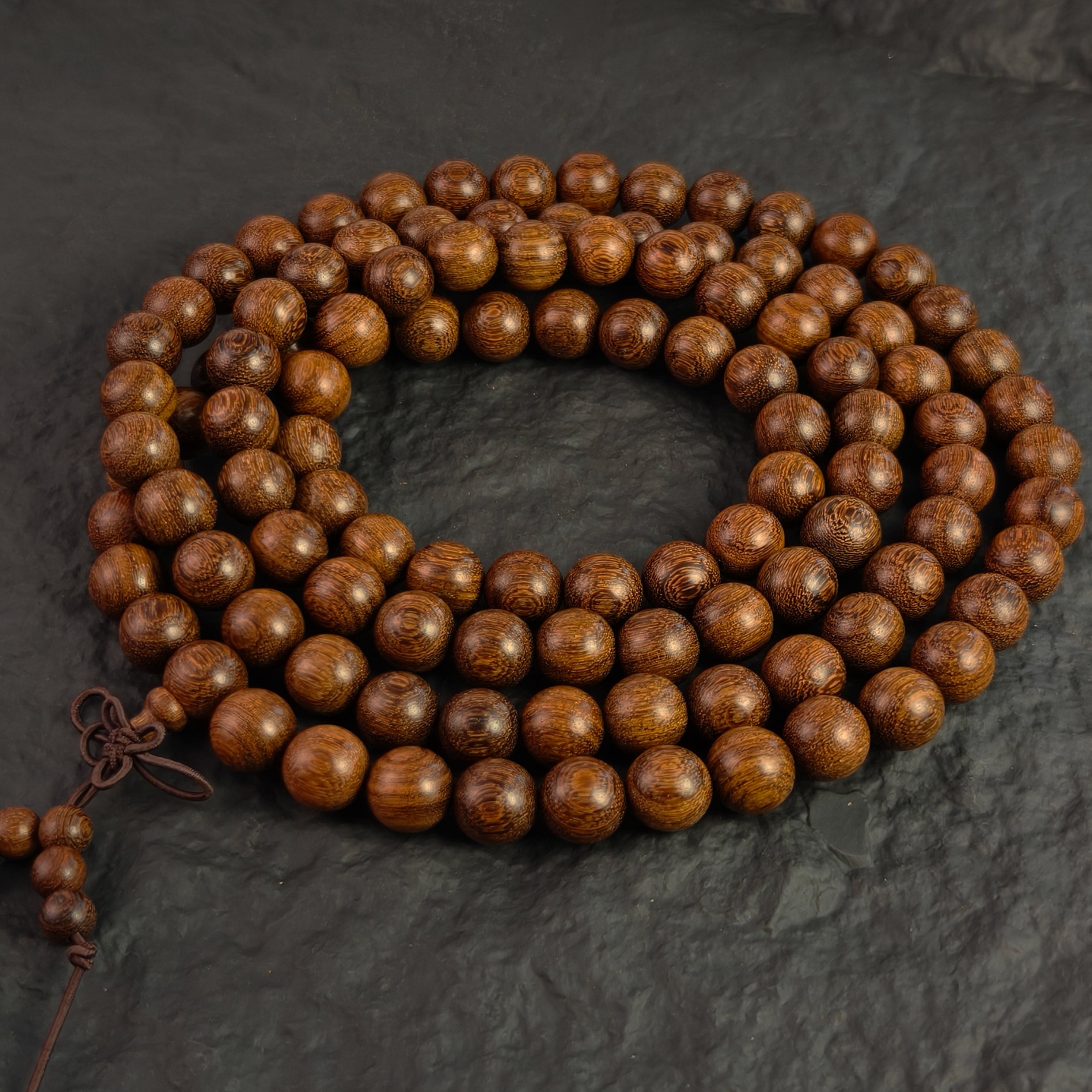 Golden Sandalwood Bead Bracelet for Protection, Prosperity & Peace - Etheris