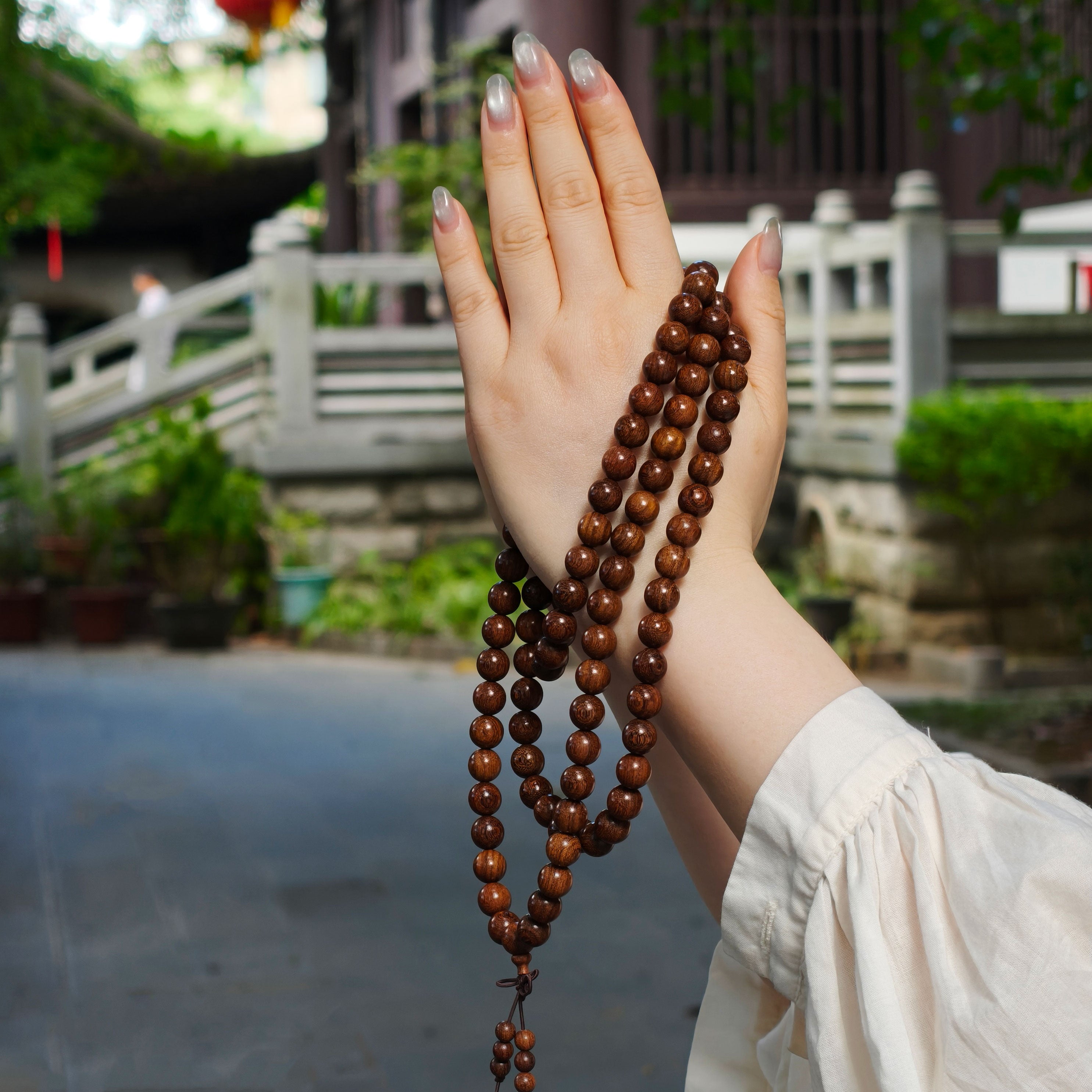 Golden Sandalwood Bead Bracelet & Necklace - Etheris