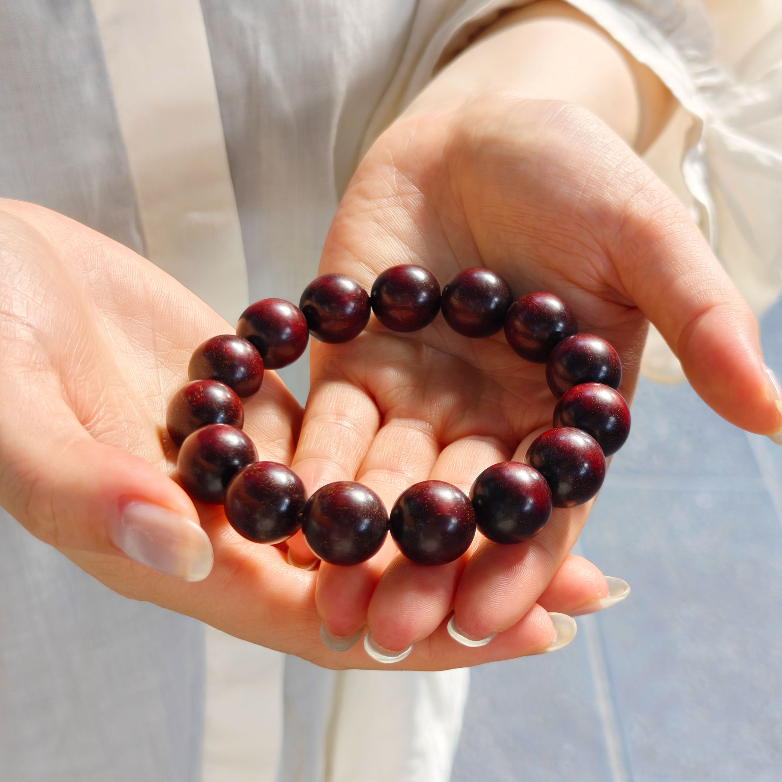 Red Sandalwood Bead Bracelet - Etheris
