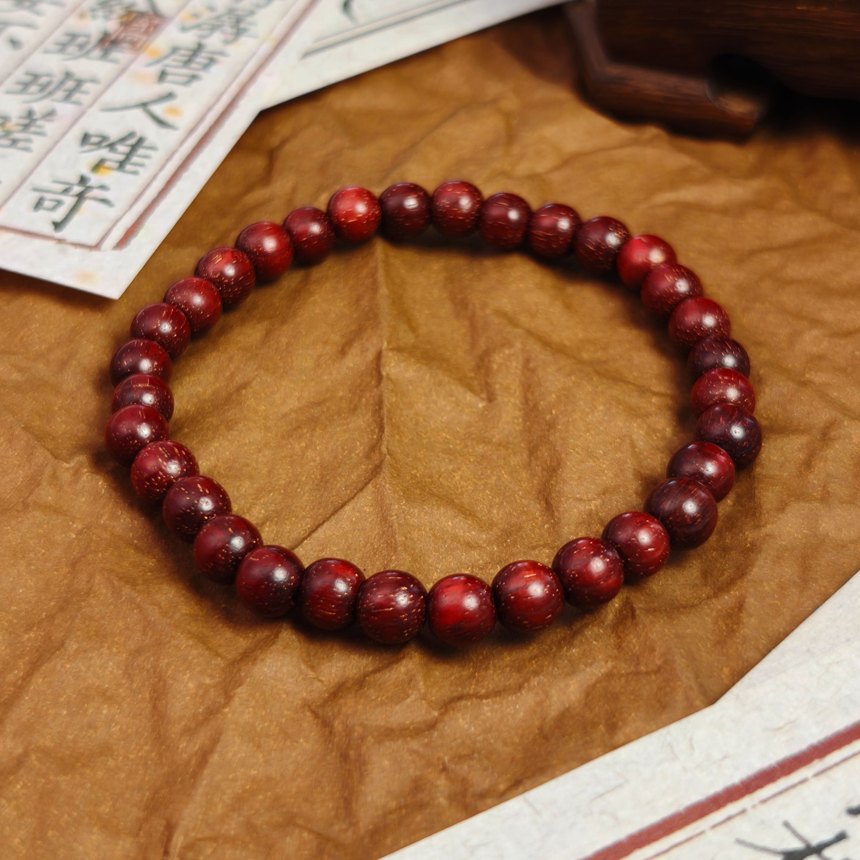 Red Sandalwood Bead Bracelet - Etheris