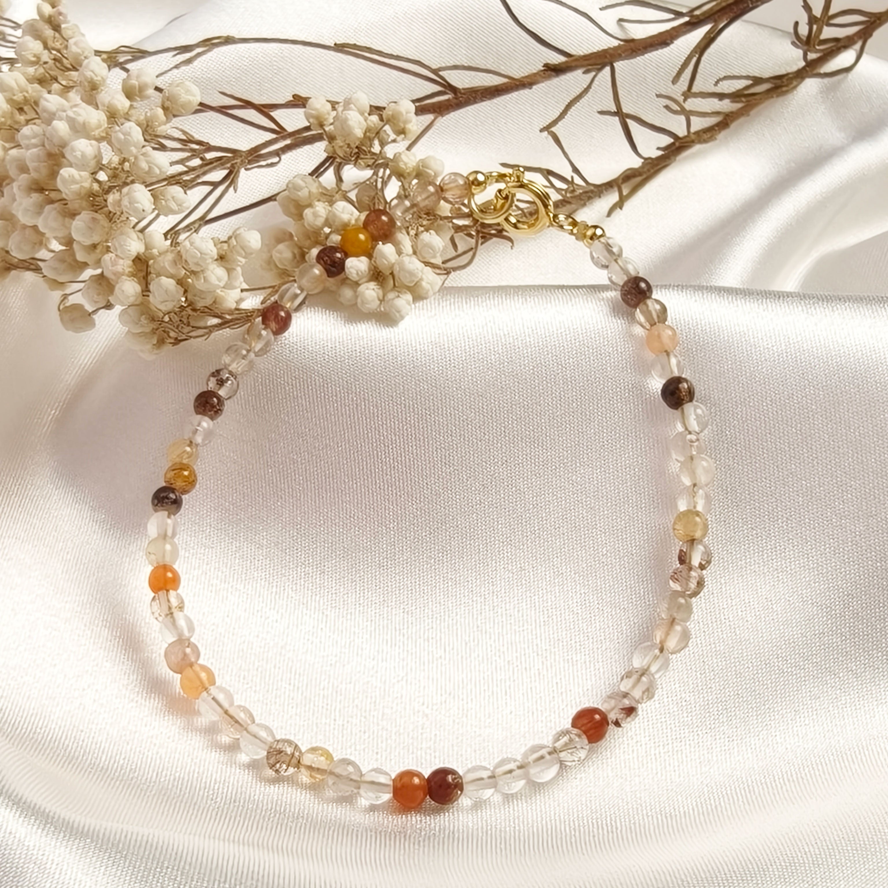 Etheris Amplifying Energy Rutilated Quartz Bracelet - Crystal for Manifestation & Clarity