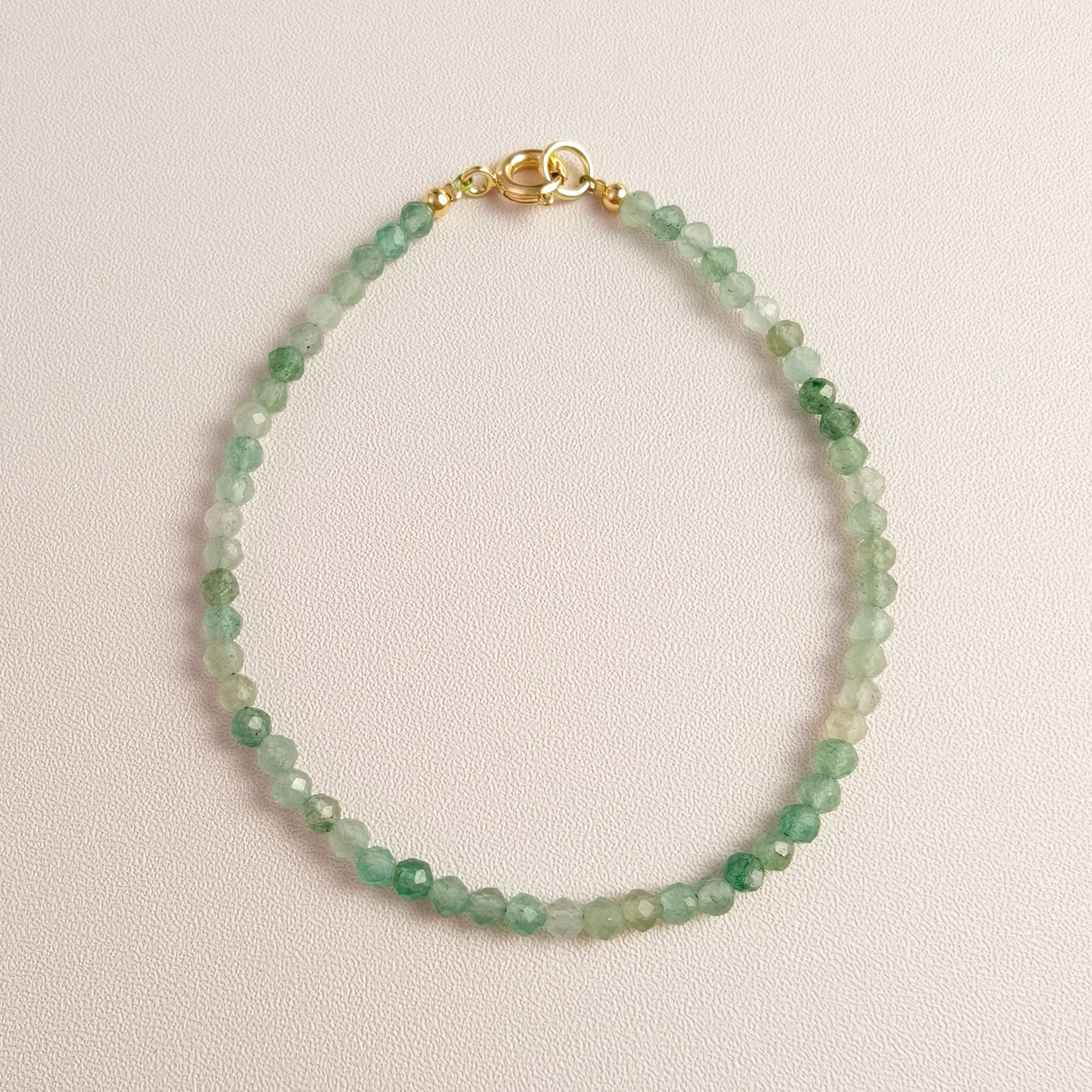 Etheris Authentic Green Aventurine Beaded Bracelet - Polished Crystal Jewelry for Abundance