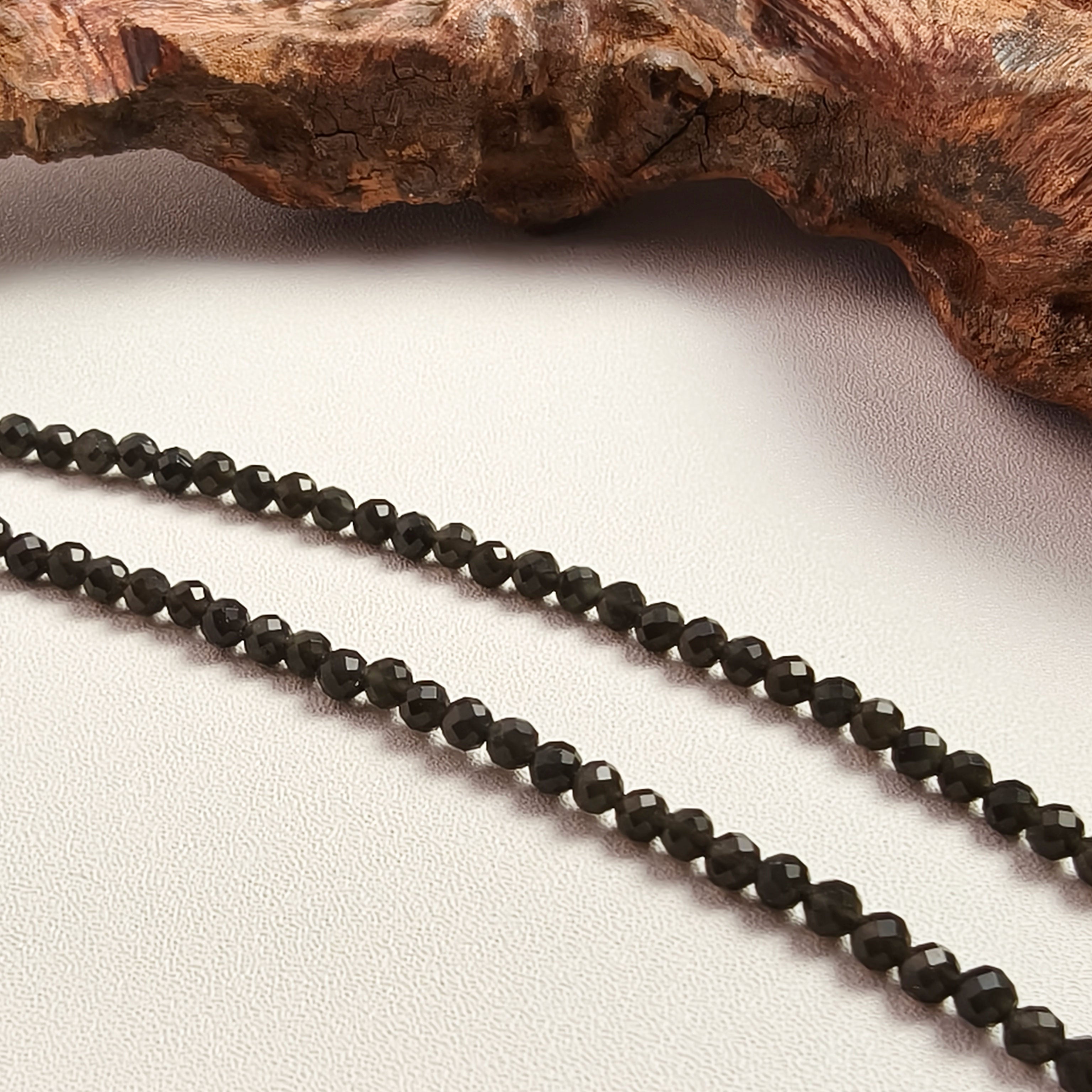 Etheris Natural Faceted Black Obsidian Bracelet