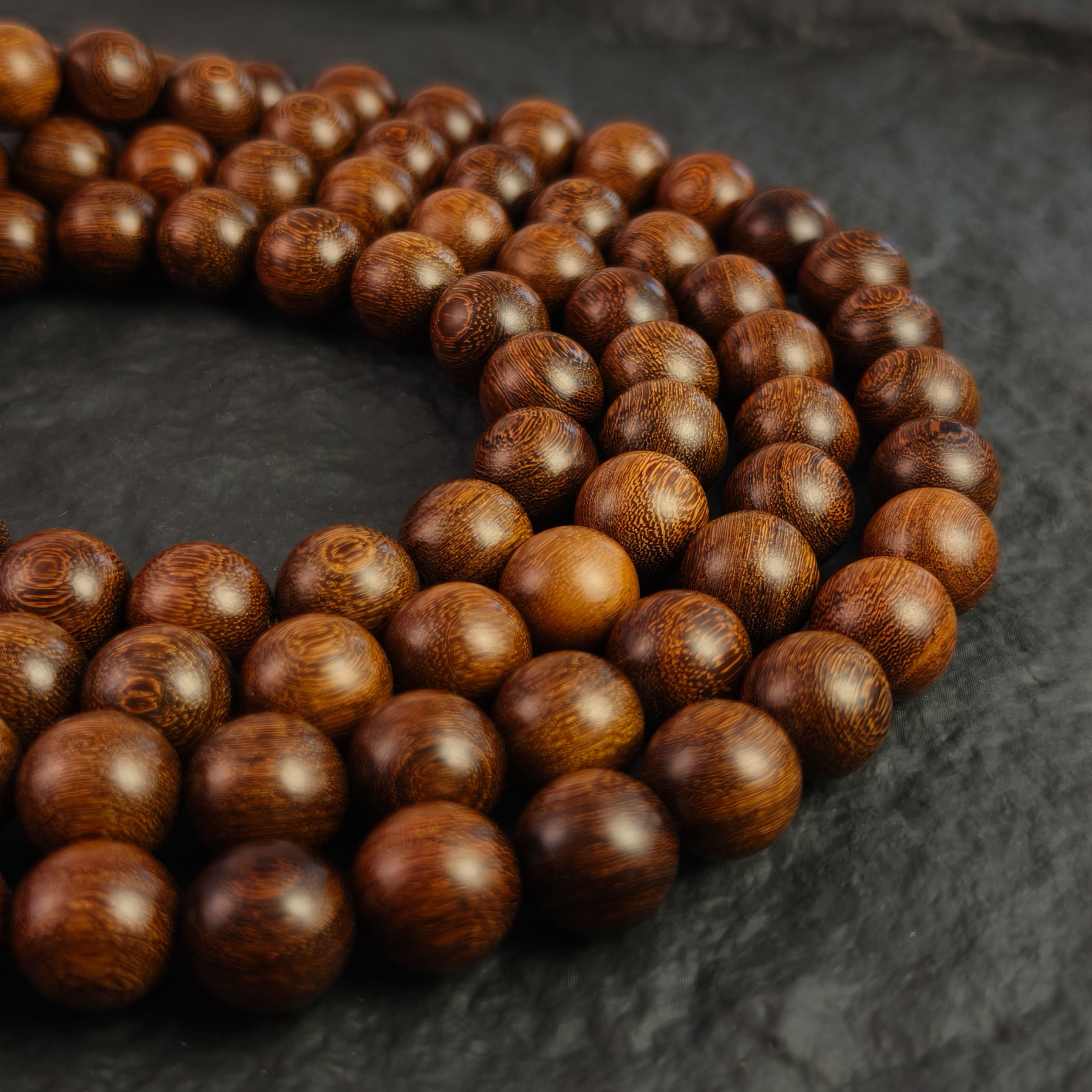 Golden Sandalwood Bead Bracelet for Protection, Prosperity & Peace - Etheris