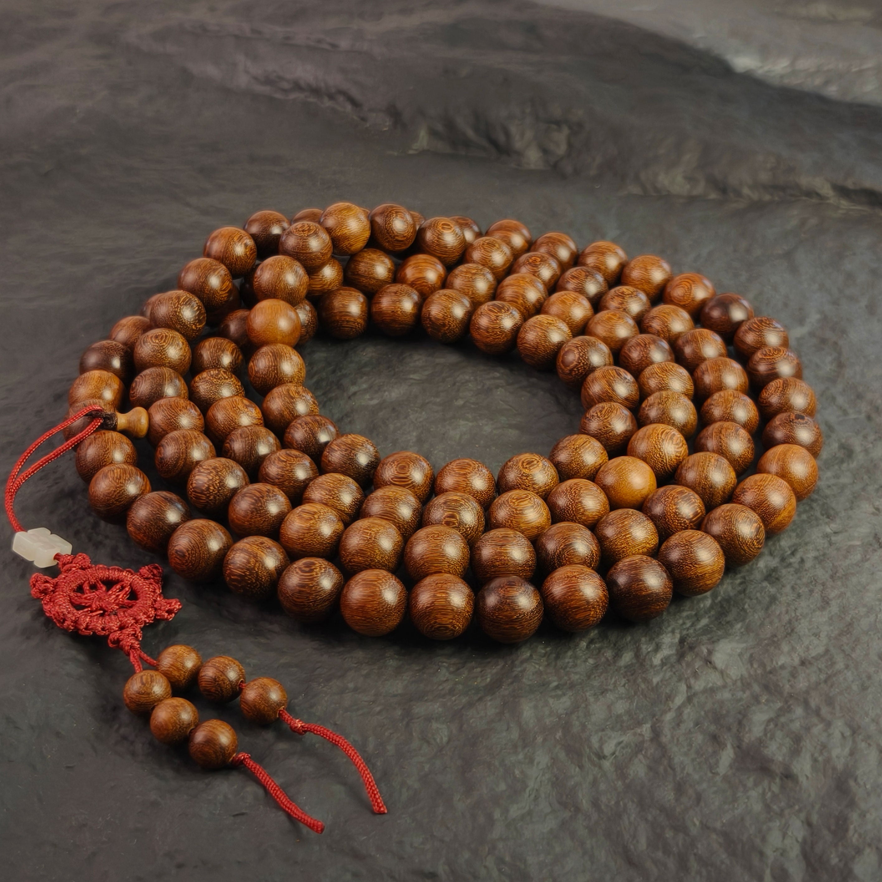 Golden Sandalwood Bead Bracelet for Protection, Prosperity & Peace - Etheris
