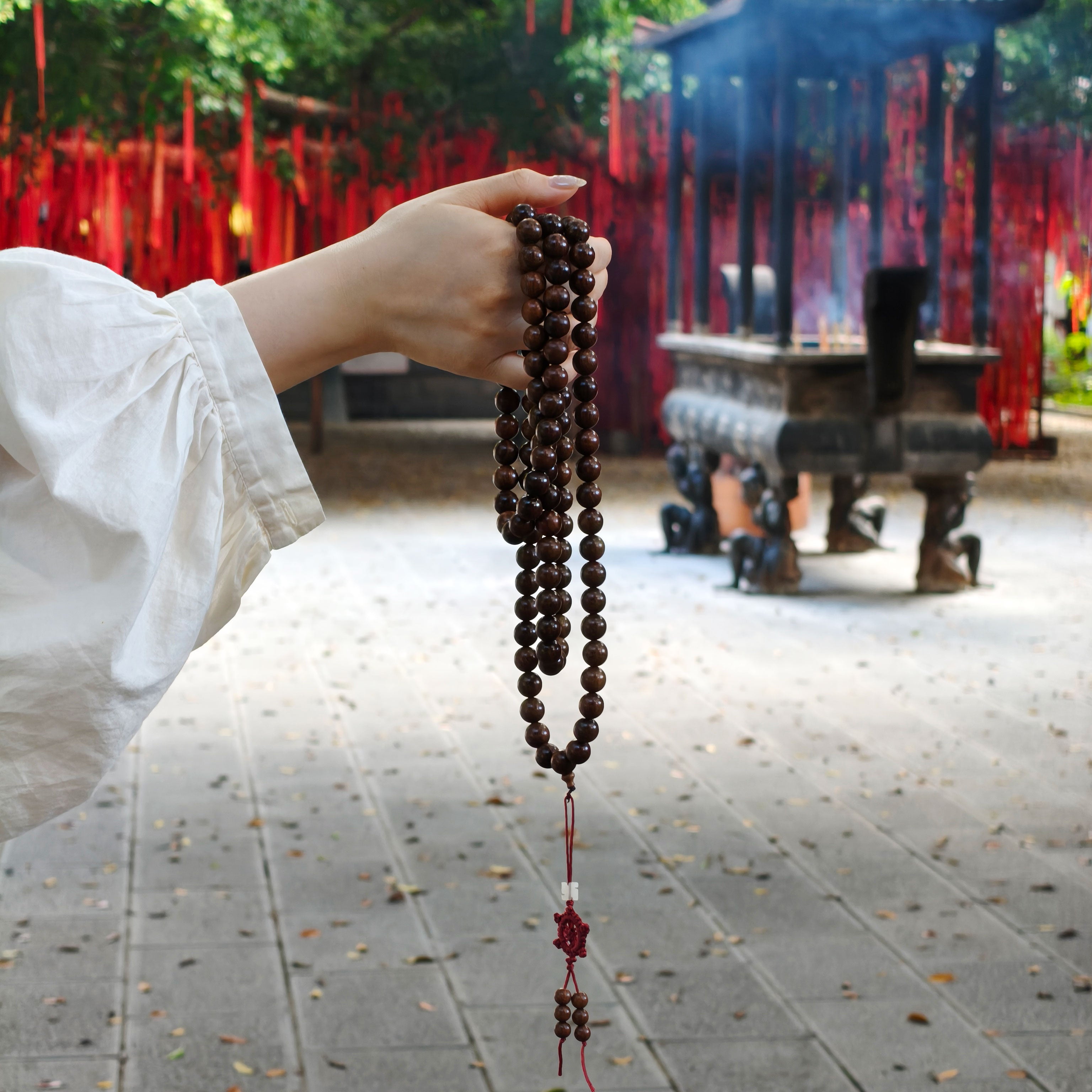 Golden Sandalwood Bead Bracelet & Necklace - Etheris